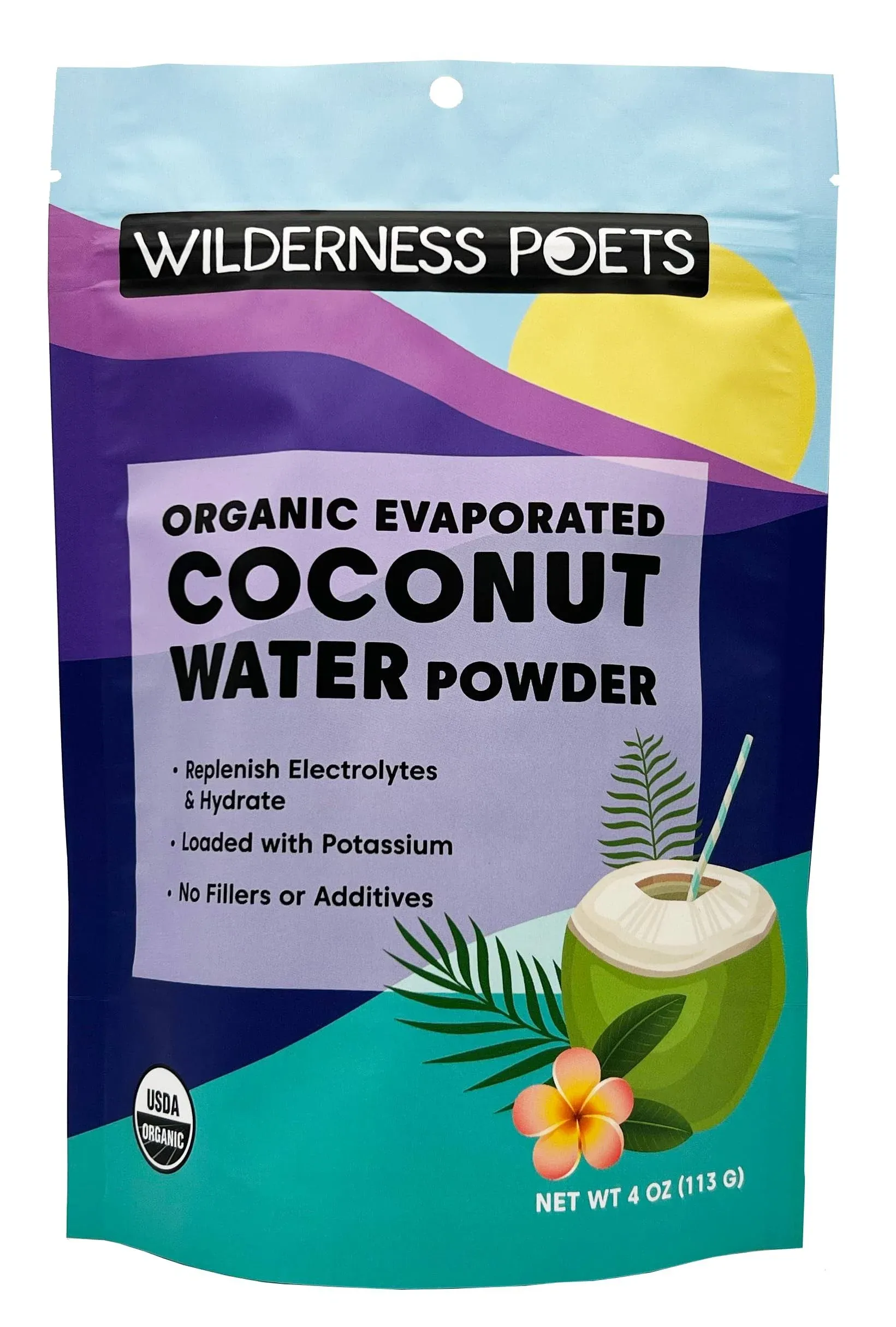 Wilderness Poets, Organic Evaporated Coconut Water Powder, 4 oz (113 g)