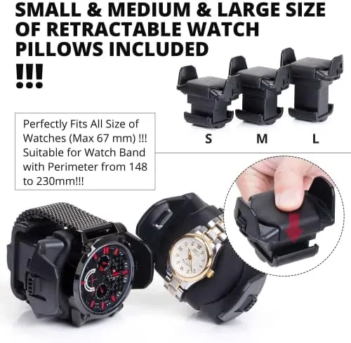 Adjustable Carbon Fiber Watch Winder with 8 Winding Spaces