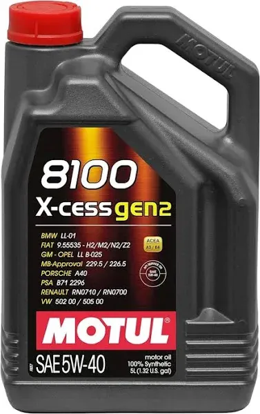 Motul 8100 X-CLEAN Gen 2 5W40 Synthetic Engine Oil