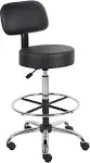 Boss CareSoft Medical/Drafting Stool with Back Cushion, Black