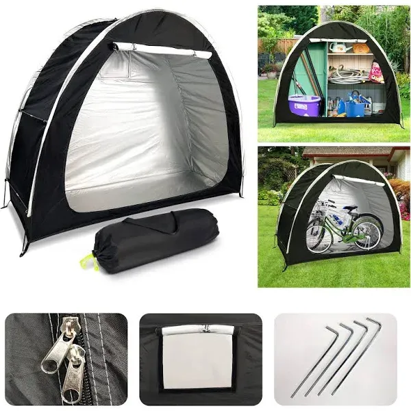 Bike Cover Storage Heavy Duty Storage Tent Outdoor Portable Bicycle Tent PU40...