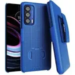 Rome Tech Motorola Moto Edge 5G UW (2021) Shell Holster Combo Case with Belt Clip, Blue