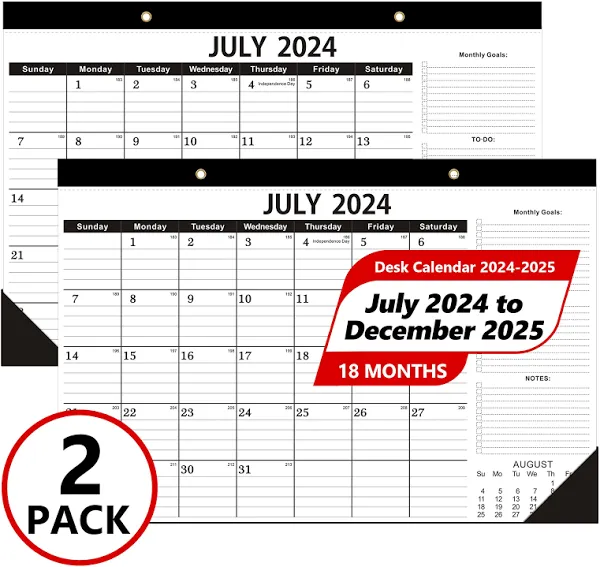 Desk Calendar 2025, 2025 Desk Calendar,January 2025-June 2026,Large Desk Calendar 2025-2026 -12x17", 2025 Desk Calendar as Office Calendar,Teacher Desk Calendar or School Desk Calendar (1 PACK)