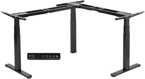 VIVO Electric Motor Height Adjustable Corner 3 Leg Standing Desk Frame