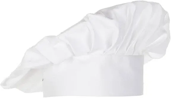 Adjustable Chef Hat Adult Elastic Baking Cooking Chef Cap, White