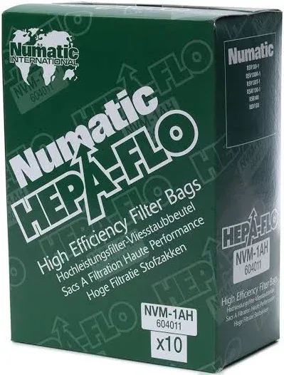 10 Pack Of Genuine Numatic International RSV130 Vacuum Hepa-Flo Dust Bags 604011