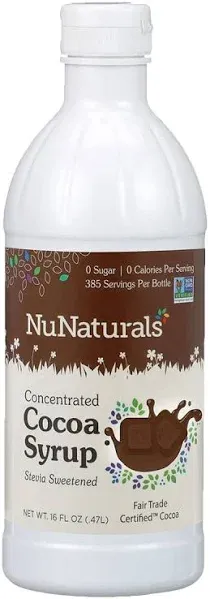 Nunaturals Cocoa Syrup, Nustevia - 16 fl oz