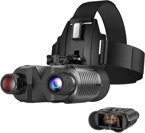 Head-Mounted Night Vision Goggles - Rechargeable Hands Free Night Vision Binoculars Goggles,1312FT Digital Infrared Viewing for Adults,Include 32GB SD Card,8X Digital Zoom