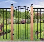 Nuvo Iron GGI0440 33" w x 68" h Garnet Ex. Rail Arched (Designed for Openings of 36" w) Gate, 33" x 68", Black