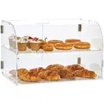 VEVOR Pastry Display Case 2-Tier Commercial Countertop Bakery Display Case Acrylic Display Box - 22"x14"x14"