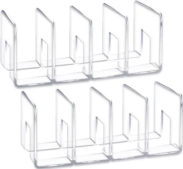  Clear Acrylic Desk File Sorter Purse/Handbag Organizer 2Pack-4Section<wbr/>s-1