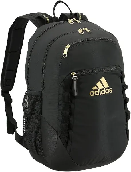 ADIDAS EXCEL 6 19&#034; LARGE Backpack School 15&#034; Laptop Bag BLACK GOLD $65 NWT