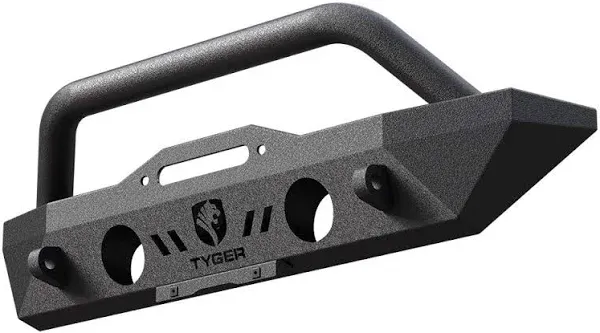 Tyger® - Fury Mid Width Black Powder Coated Front Winch HD Bumper with Hoop