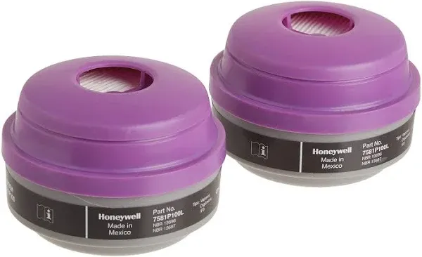 1 Pr Honeywell North 7581P100L Organic Vapor &amp; P100 Respirator Cartridge OV/P100