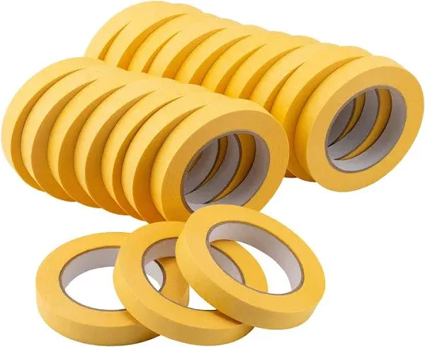 Lichamp 10-Pack Automotive Refinish 0.7 inches x 60 Yards x 10 Rolls, yellow 