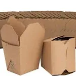 100% Recyclable 16oz Brown Chinese Take Out Boxes 50pk. Leakproof Greaseproof...