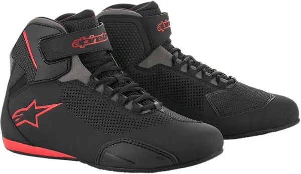 Alpinestars Sektor Vented Shoes 12 Black Gray Red