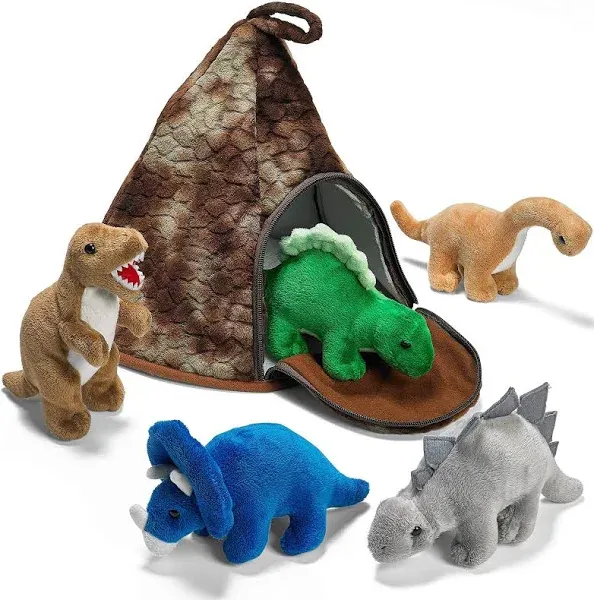 PREXTEX Dinosaur Volcano House Plush Dinosaurs