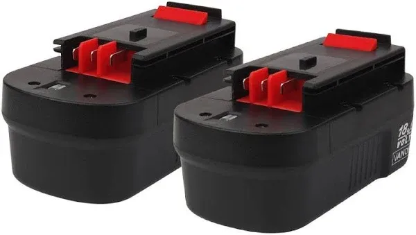 2-Pack HPB18 Battery Replacement for Black and Decker 18 Volt Ni-Mh 244760-00