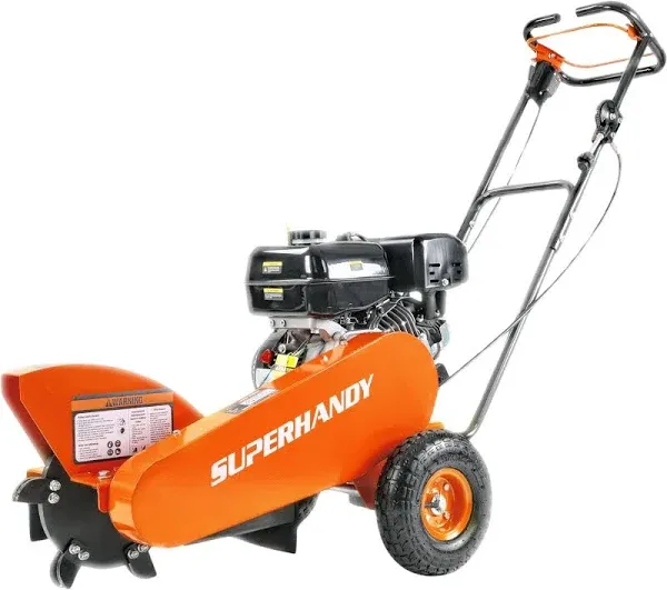 SuperHandy Gas Powered Stump Grinder 9HP Direct Belt Drive 12-in Grinder 6 Carbide Teeth