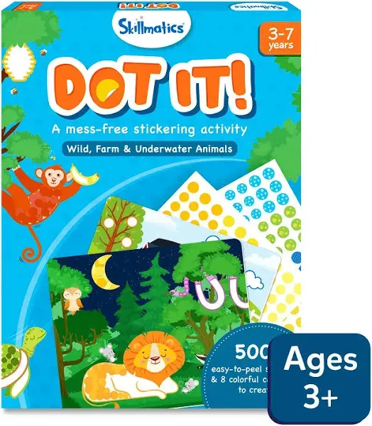 Skillmatics Art Activity - Dot It Animals, No Mess Sticker Art for Kids