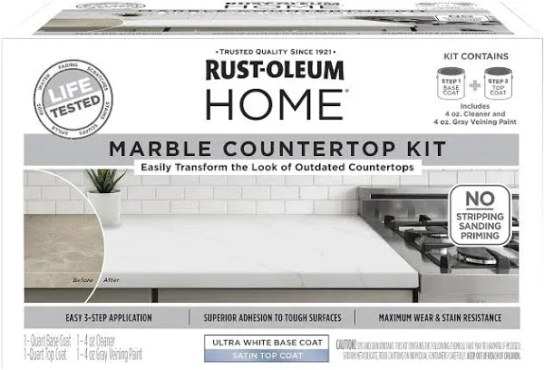 Rust-Oleum Home Countertop White Marble Satin Countertop Refinishing Kit 384964