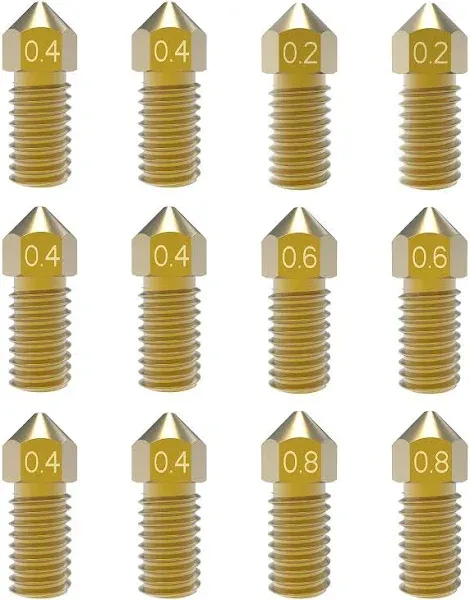 3D Printer Nozzles 0.4mm M5/M5C Nozzle, Park Sung Nozzles with High Temperature Resistance Upgraded Brass Nozzle Fully Fit for AnkerMake M5/M5C 3D Printer Ender 3 V2 Ender 3/3 pro (0.4mm*4PCS)