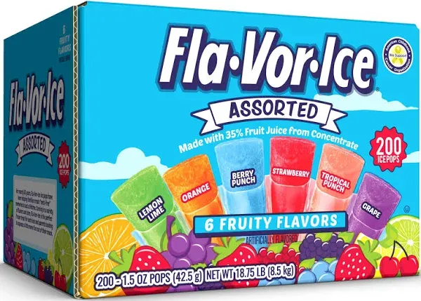 Fla-Vor-Ice Plus Giant Pops 200 Count