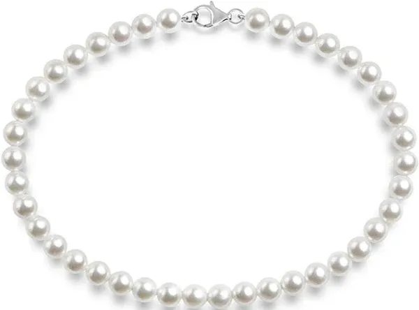 PAVOI Women's Round Simulated Shell Pearl Strand Necklace