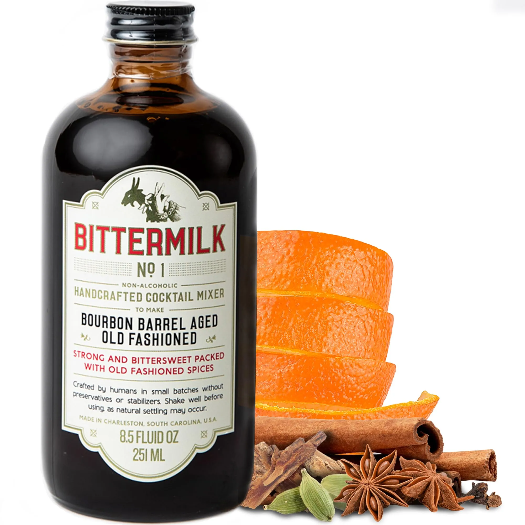 Bittermilk No. 1 Bourbon Barrel Aged Old Fashioned Cocktail Mixer