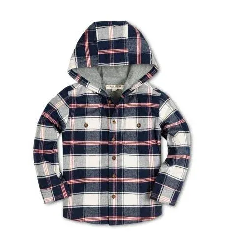 Hope & Henry Boys' Hooded Button Down Jacket with Elbow Patches