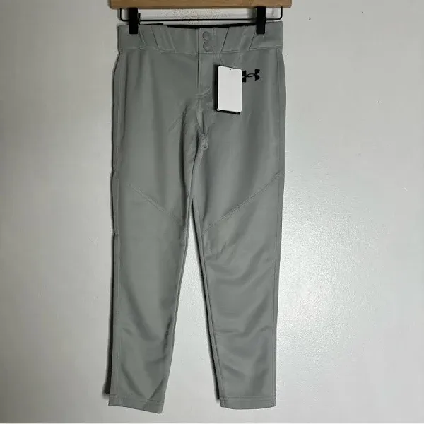 Under Armor Baseball Pants Youth Large Black Utility Open Bottom Stretch NWT