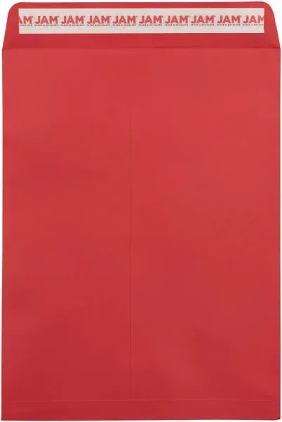 JAM PAPER 9 x 12 Open End Colored Catalog Envelopes with Peel and Seal Closure - Red - 25/Pack