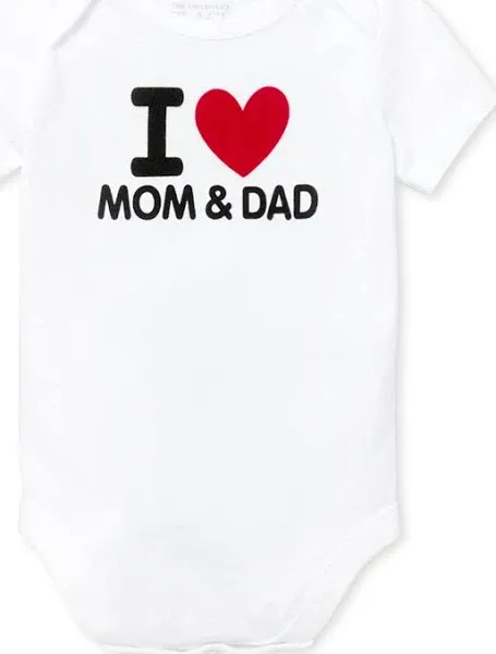 The Children's Place Unisex Baby Mom and Dad Graphic Bodysuit