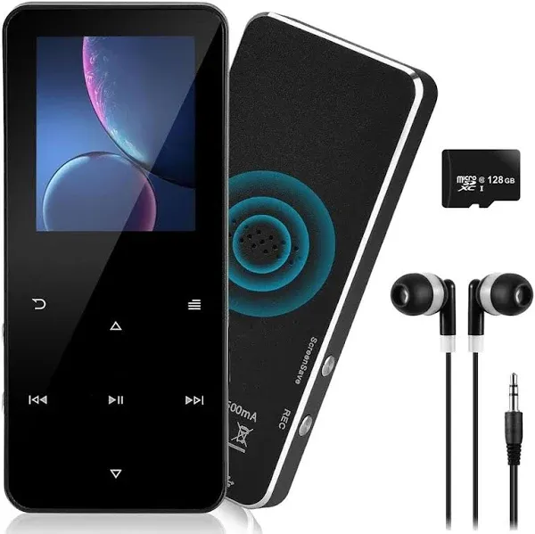 144GB MP3 Player with Bluetooth 5.2 Portable Multi-Function Music Player with HD Speaker,FM Radio, Voice Recorder, E-Book Slim Design Metal Shell (Earphones Included)