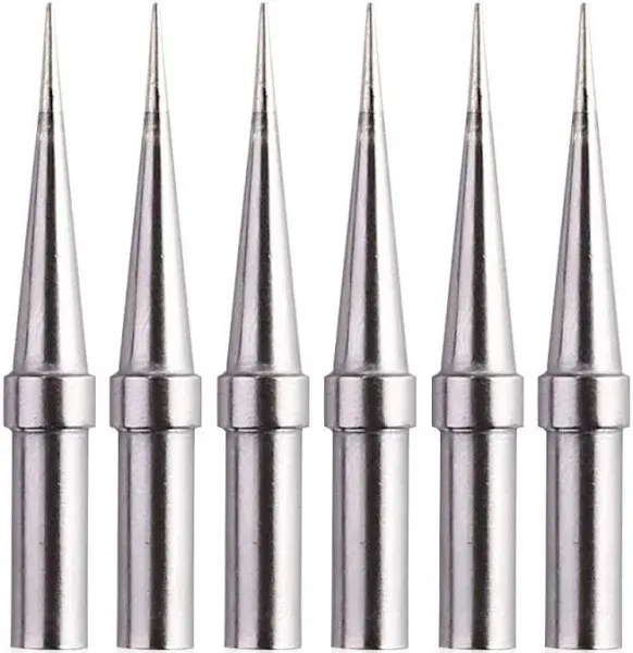 6pcs Replacement Tips Weller ET Soldering Iron Tips for WES51/50,WESD51,WE1010NA,PES51 / 50,LR21 ET Tip Series (6PCS-02)