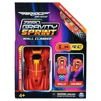 Air Hogs Zero Gravity Sprint RC Car Wall Climber Indoor Red Racer Spin master