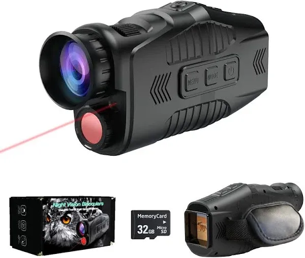 Digital Night Vision Monocular with Infrared Illuminator - 984ft Long Distance