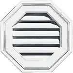 Builders Edge Octagon Gable Vent, White, 18-In.