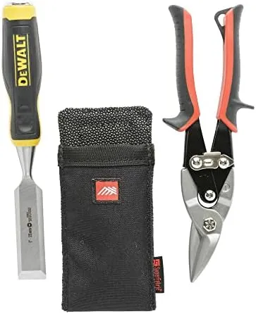 Diamondback Utility Sheath - Tool Belt Pouch for Utility Knife, Chisel or Jab Saw - Clip-On Utility Pouch Tool Holster - Multitool Sheath for Carpenters, Roofers, Framers & Drywallers (9.5"x1.75"x7")