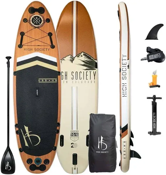 High Society USS HS Premium Inflatable Stand Up Paddle Board Package