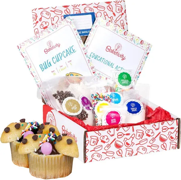 BAKETIVITY Kids Baking DIY Activity Kit Bake Delicious Bug Cupcakes with Pre-Measured Ingredients Best Gift Idea for Boys and Girls Ages 6-12