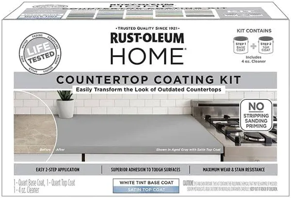 Rust-Oleum 384963 Countertop Kit HOME Satin Tintable Base Acrylic 1 qt Tintable Base