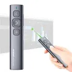 Norwii N95 Presentation Clicker with Green Light Pointer for presentations, PowerPoint Clicker for Presentation Remote, Long Range Wireless Presenter, USB-C Rechargeable (Grey with Green Light)