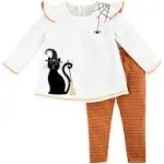 Mud Pie Girl's Black Cat Tunic and Legging Set