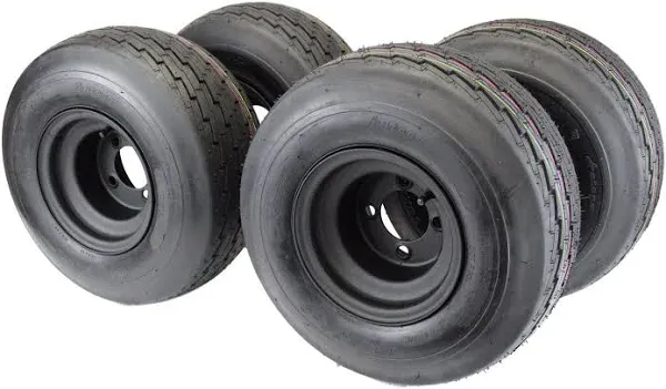 Antego Tire & Wheel 18x8.50-8 with 8x7 Matte Black Wheel Assembly for Golf Cart & Lawn Mower (Set of 4)