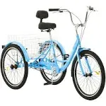 VEVOR FZDKRLSLCTG21NR63V0 24 in. Adult Tricycles Bike, Blue