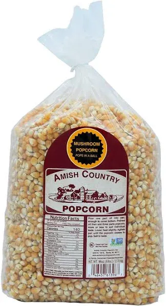 Amish Country Popcorn | 6 lb Bag | Mushroom Popcorn Kernels | Old Fashioned, Non