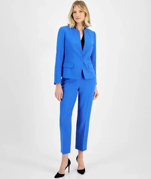 Le Suit Women's Single-Button Blazer and Slim-Fit Pantsuit