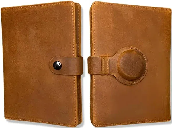 Genuine Leather AirTag Passport Holder and Wallet